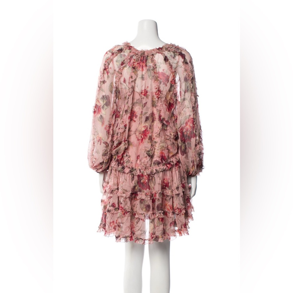 Pink Floral Ruffled   Dress - Picture 13 of 14